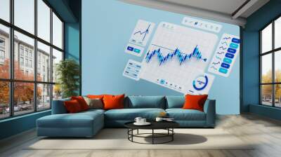 financial business investment stock market forex crypto currency trading candlestick data profits an Wall mural